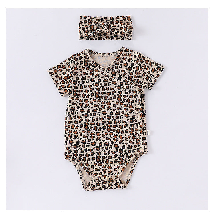Spring New Arrival Baby Unisex Long Sleeves Leopard Pattern Rompers and Onesies-2