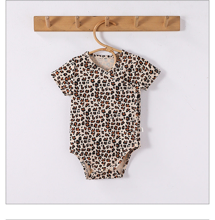 Spring New Arrival Baby Unisex Long Sleeves Leopard Pattern Rompers and Onesies-5