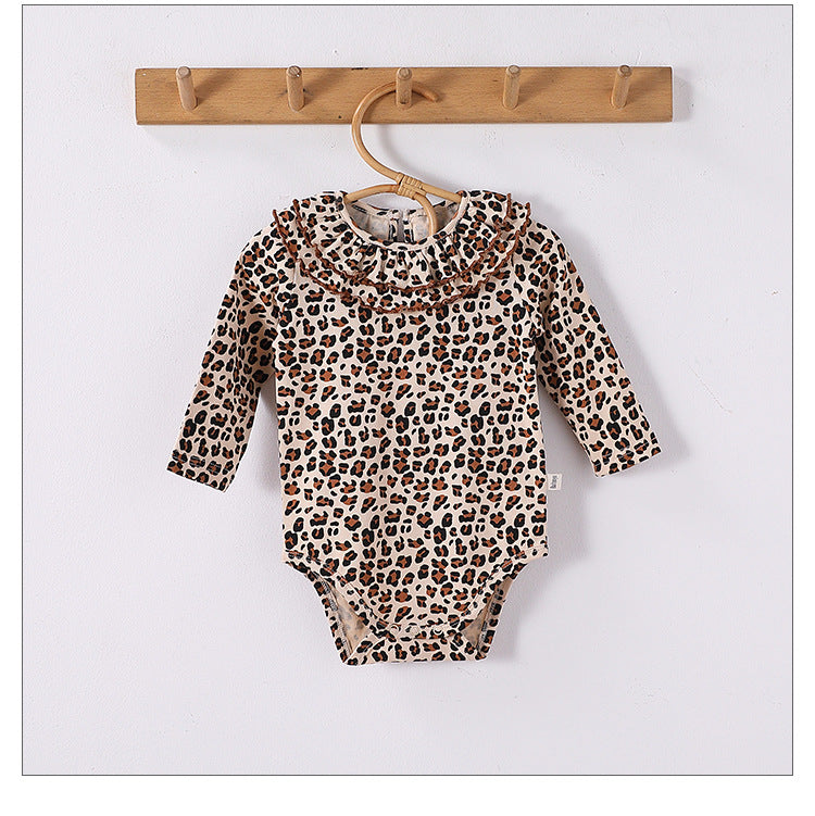 Spring New Arrival Baby Unisex Long Sleeves Leopard Pattern Rompers and Onesies-6