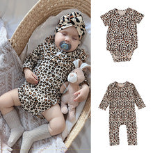 Spring New Arrival Baby Unisex Long Sleeves Leopard Pattern Rompers and Onesies-0